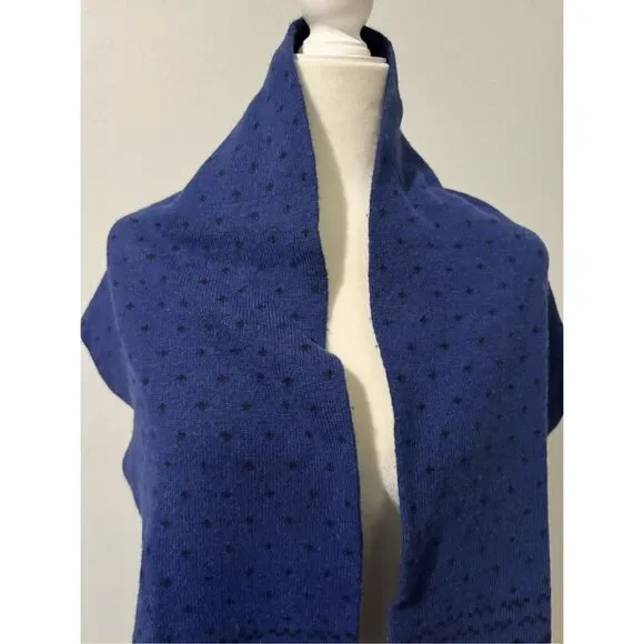 Banana Republic NWT blue snow flake polka dot print scarf wool cotton blend